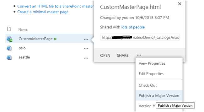 Publish the Draft version of page 